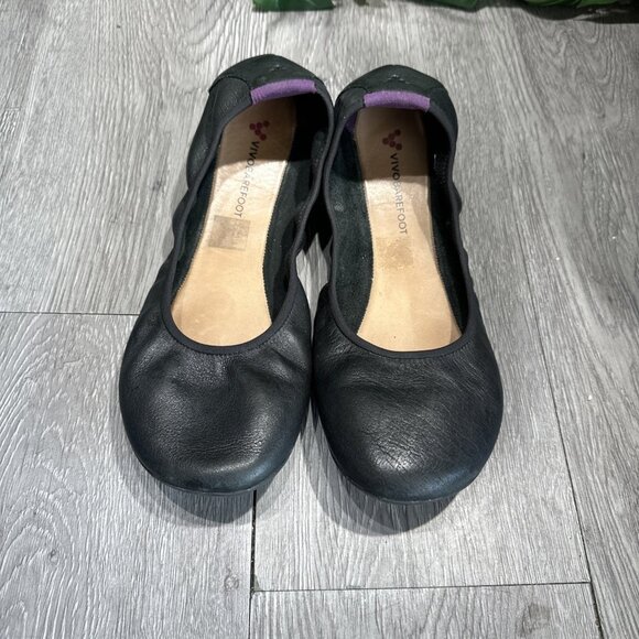 VIVOBAREFOOT Jing Jing Black Leather Flats Women EU 39 Barefoot Minimalist Shoes - Picture 2 of 9